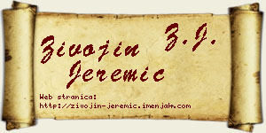 Živojin Jeremić vizit kartica